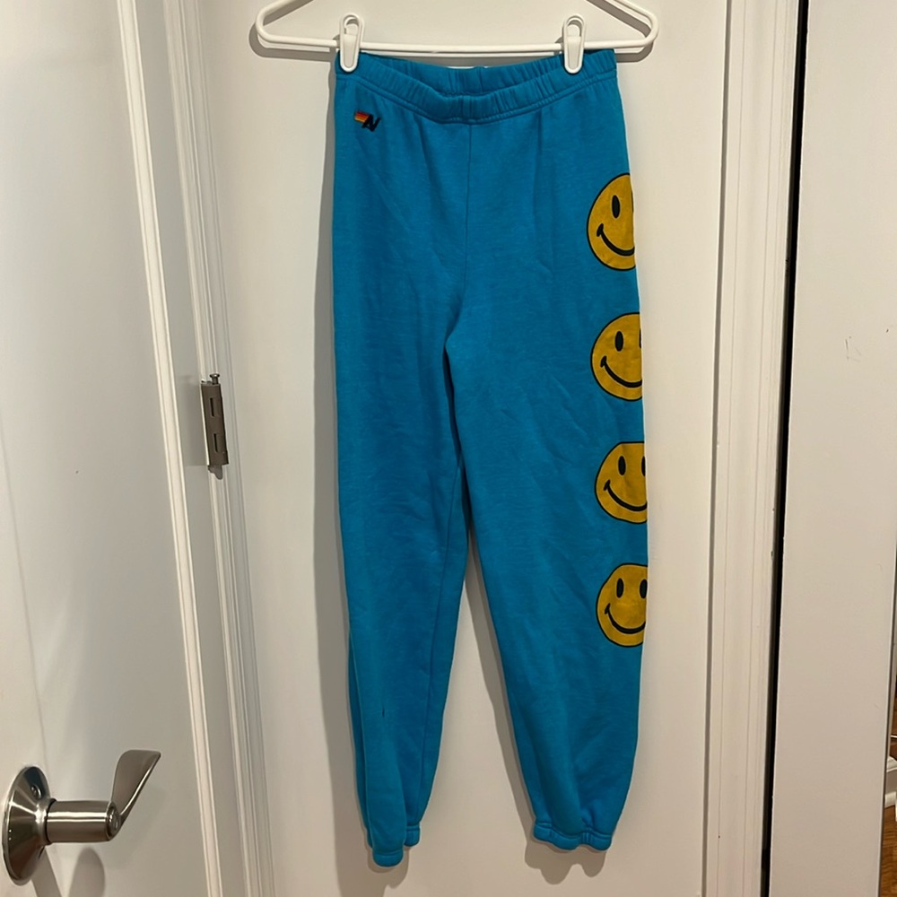 kids aviator nation smiley sweatpants